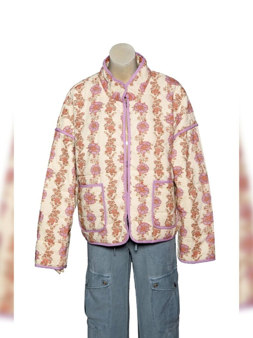 Free People Chloe Jacket M 8 Women's Casual Floral Winter Quilted Coat NEW 45848 - Picture 3 of 6